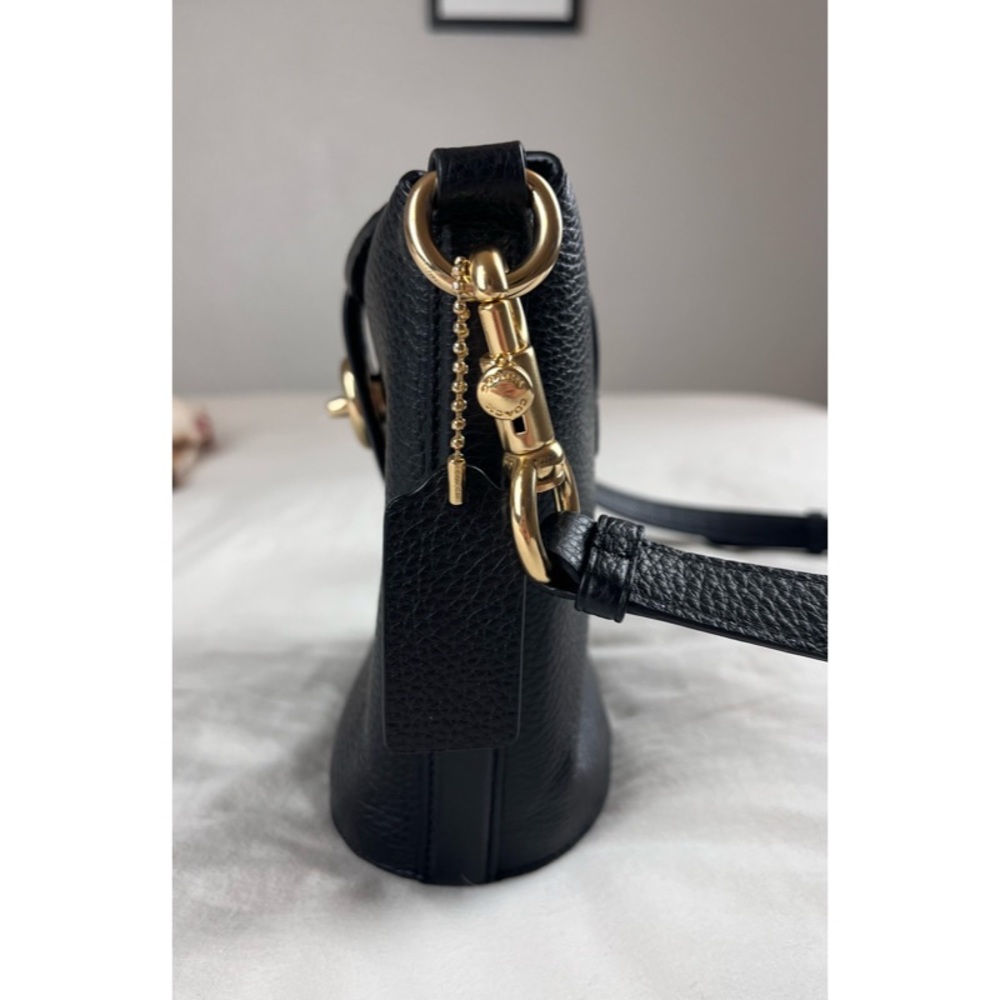 COACH Black Pebble Leather Addie Crossbody - Picture 8 of 13